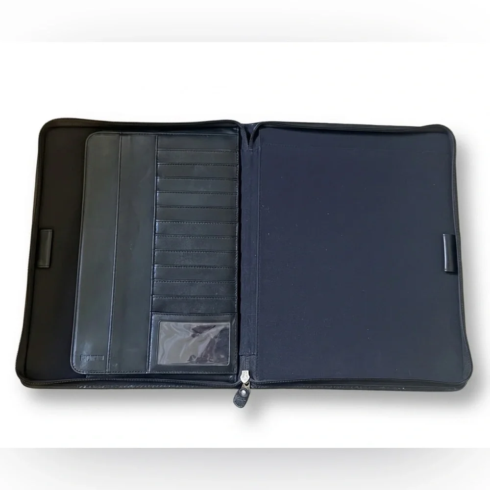 Hartmann Zip Around Black Genuine Leather Planner Organizer